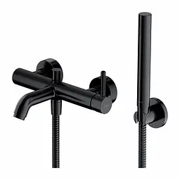 Змішувач для ванни з душовим комплектом Omnires Y black Y1231BL Чорний матовий