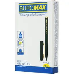 Ручка гелева Buromax Status Rouber Touch сині чорнила 1.0 мм упаковка 12 шт. (BM.8337-01) - мініатюра 2