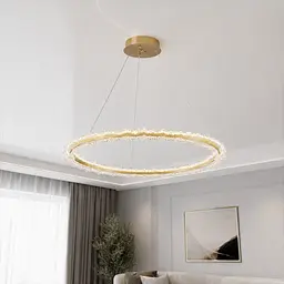 Велика підвісна LED люстра-кільце Artlight 2055/800GD золотий сатин діаметром 88 см та потужністю 38W