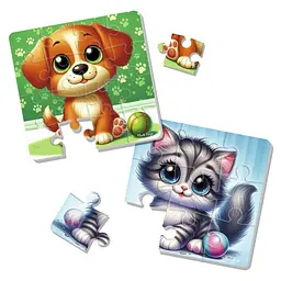 Дитячий м'який пазл "Котик та песик" Vladi Toys VT1102-37, 25 елементів - мініатюра 2