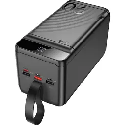 Портативна батарея Powerbank Hoco J123D Element 22.5W+PD20W with LCD and LED-lamp 90000mAh Black - мініатюра 4