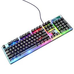 Комплект провідний KB+Mouse Hoco GM18, USB, RGB підсвічування, (Eng/Pyc), Black/White, Box - мініатюра 3