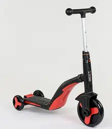 Самокат 3в1 JT 28288 Best Scooter, самокат-велобіг-велосипед, ЧЕРВОНИЙ, світло, мелодії, колеса PU, в коробці (6900066328282) - мініатюра 4