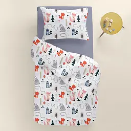 Комплект постільної білизни Cosas підлітковий ANIMALS CS3 160 x 220 см (AnimalsForestRose_56Steel_155) - мініатюра 2