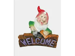 Садова фігурка ADEKO гіпс 25см Гном з табличкою Welcome