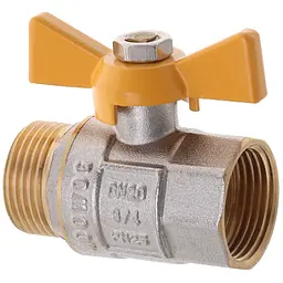 Кран кульовий Waterpro WP607-20FMW-Y - 3/4" Fmw ГШМ Yellow, ручка "метелик" жовта WP2892