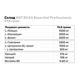 Амінокислота BCAA MST BCAA Essential Professional Ожина 414 г - мініатюра 3