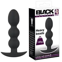 Анальна пробка - Black Velvets Heavy Beads, 145 г