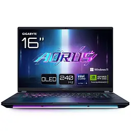 Ноутбук GIGABYTE 16 AORUS MASTER BZH QHD OLED 240Гц/Intel ARL HX Ultra9/32GB/2TB SSD/NVIDIA RTX 5090 24GB/W11P/Black (AORUS_16BZHC6UAE65SP) - мініатюра 1
