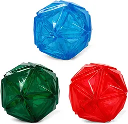 М'ячик для собак, що світиться Diamond Shape Elastic Squeaky Dog Ball з пищалкою - мініатюра 3