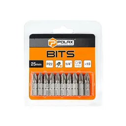 Біта сталева Polax 25 мм PZ2 1/4" ,10 шт (51-072) - мініатюра 2