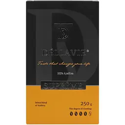 Кава Dellavie Supreme натуральна мелена смажена 250 г (916701) - мініатюра 2
