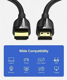 Кабель відео Ugreen HDMI 2.0 4K 3D 1М Black (ED030) - мініатюра 4