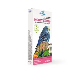 Колосок Природа Коктейль для хвилястих папуг (сафлор, лісова ягода, кокос) 90г арт.PR240094