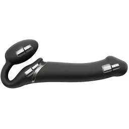 Безремінний страпон з вібрацією Strap-On-Me Vibrating Black M - мініатюра 2