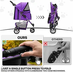 Коляска для котів та собак Bestopet Люпосанчик BS-RL-16 Purple - мініатюра 8