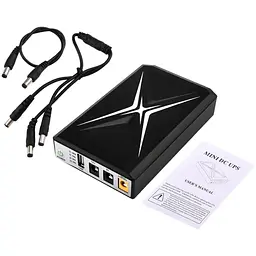 ДБЖ UPS DC 18W 10400mAh для роутера, терміналу, камери DCP-018W / 5V / 9V / 12V / USB / LED Black + блок живлення 9V 2A - мініатюра 4