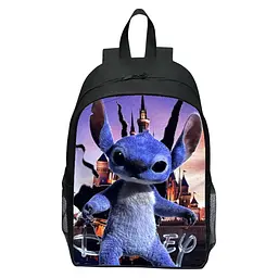 Рюкзак дитячий Стіч (Stitch) з принтом, шкільний рюкзак для хлопчика та дівчинки, чорний