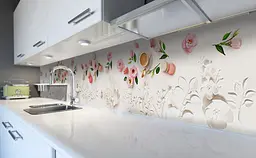 Кухонний фартух Троянди Ліпнина вінілова для кухні 65х250 см Абстракція Рожевий Happy Pocket Z183480 - мініатюра 5