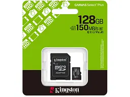 Карта пам'яті Kingston Canvas Select Plus Gen3 microSDXC + SD-Adapter 128 GB (SDCS3/128GB) - мініатюра 3