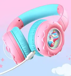 Дитячі бездротові навушники з єдинорогом Onikuma B-75 з Bluetooth 5.4, RGB підсвіткою Рожеві - мініатюра 8