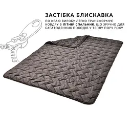 Ковдра-спальник Турист Ideia з блискавкою, 190х140 см, коричневий (8-34955) - мініатюра 2