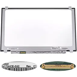 Матриця 17.3" N173HCE-G32 1920 х 1080, 40pin eDP, IPS , 120HZ, колір 16.7M 99% sRGB, LED, SLIM вертикальні вушка, матова, роз'єм зліва внизу для ноутбука