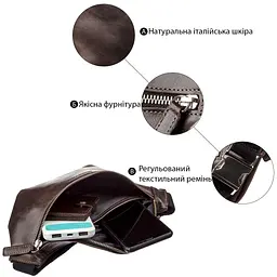 Поясна сумка Grande Pelle 11143 темно-коричневий - мініатюра 4