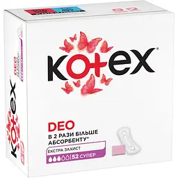 Щоденні прокладки Kotex Deo Super 104 шт. (2 п. x 52 шт.) - мініатюра 2