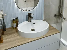 Умивальник Miraggio DEVON (0000648) Miramarble, Глянцевий, Врізний, Білий - мініатюра 8