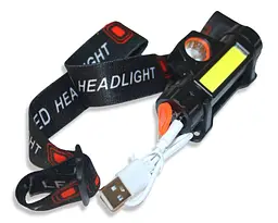 Ліхтарик налобний світлодіодний акумуляторний з магнітом USB 8.5х4 см, Yu Xin 85451 - мініатюра 5