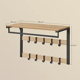 Вішалка настінна Leobert Compact для одягу з полицею у стилі Loft - мініатюра 7
