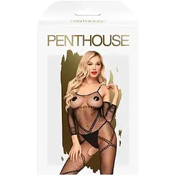 Бодістокінг з контрастним візерунком Penthouse - Under Arrest Black XL - мініатюра 3
