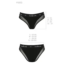 Трусики з прозорою вставкою Passion PS002 PANTIES S, black - мініатюра 6