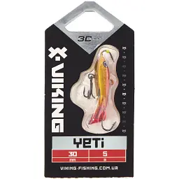 Балансир Viking Fishing Yeti Ice Jig 30mm 5.0g #8 Candle Flame - мініатюра 2