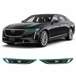 Антигравійна захисна бронеплівка за лекалами для Cadillac CT6 I facelift 2019-2020 - оптика (фари та ПТФ)