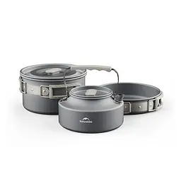 Набір посуду (каструля, сковорідка, чайник) Naturehike CNK2450CF010, алюміній