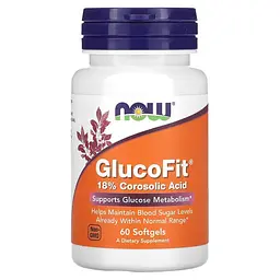 Екстракт листа банаби NOW GlucoFit, 60 капсул