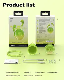 Навушники TWS Acefast T9 avocado green - мініатюра 5