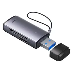 Кардридер USB Lite, Grey, USB 3.0 - microSD / SD (WKQX060013) Baseus teh0028490 - мініатюра 5