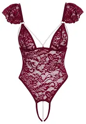 Боді Cottelli Lingerie Pearls L (бордовий) - мініатюра 5