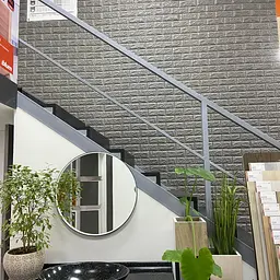 Самоклеюча декоративна 3D панель 3D Loft під цеглу срібло 700x770x7мм - мініатюра 7
