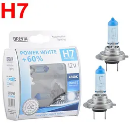Автолампа галогенна Brevia Power White +60% H7 12V 55W 4300K 1 шт (12070PWS)
