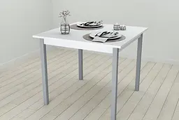 Стіл кухонний Ferrum-decor Дієго 75x80x80 Сірий ДСП Біле 16мм (FRD-106305) - мініатюра 4