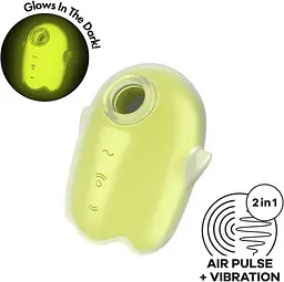 Вакуумний стимулятор Satisfyer Glowing Ghost Yellow - мініатюра 2
