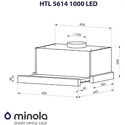Витяжка Minola HTL 5614 I 1000 LED - мініатюра 11