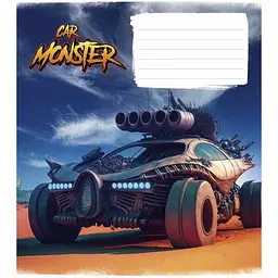 Набір зошитів учнівських Школярик Monster cars в косу лінію 12 аркушів 30 шт. (012-3243C) - мініатюра 4