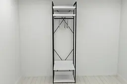 Шафа Гардероб Уні секція 2 серії Конект Ferrum-decor 220x60x50см Чорний метал ДСП Білий 32 мм (FRD-104535) - мініатюра 6