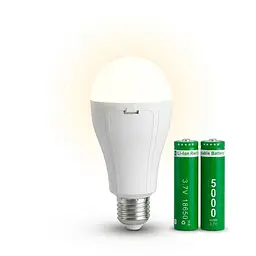 Лампа світлодіодна з акумулятором E27 New Emergency lamp 2x18650, смарт-лампочка — аварійна лампа - мініатюра 2