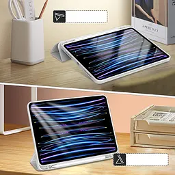Чохол-книжка BeCover Tri Fold Soft TPU з кріпленням Apple Pencil для Apple iPad Pro 11 2020/2021/2022 Gray (711111) - мініатюра 3